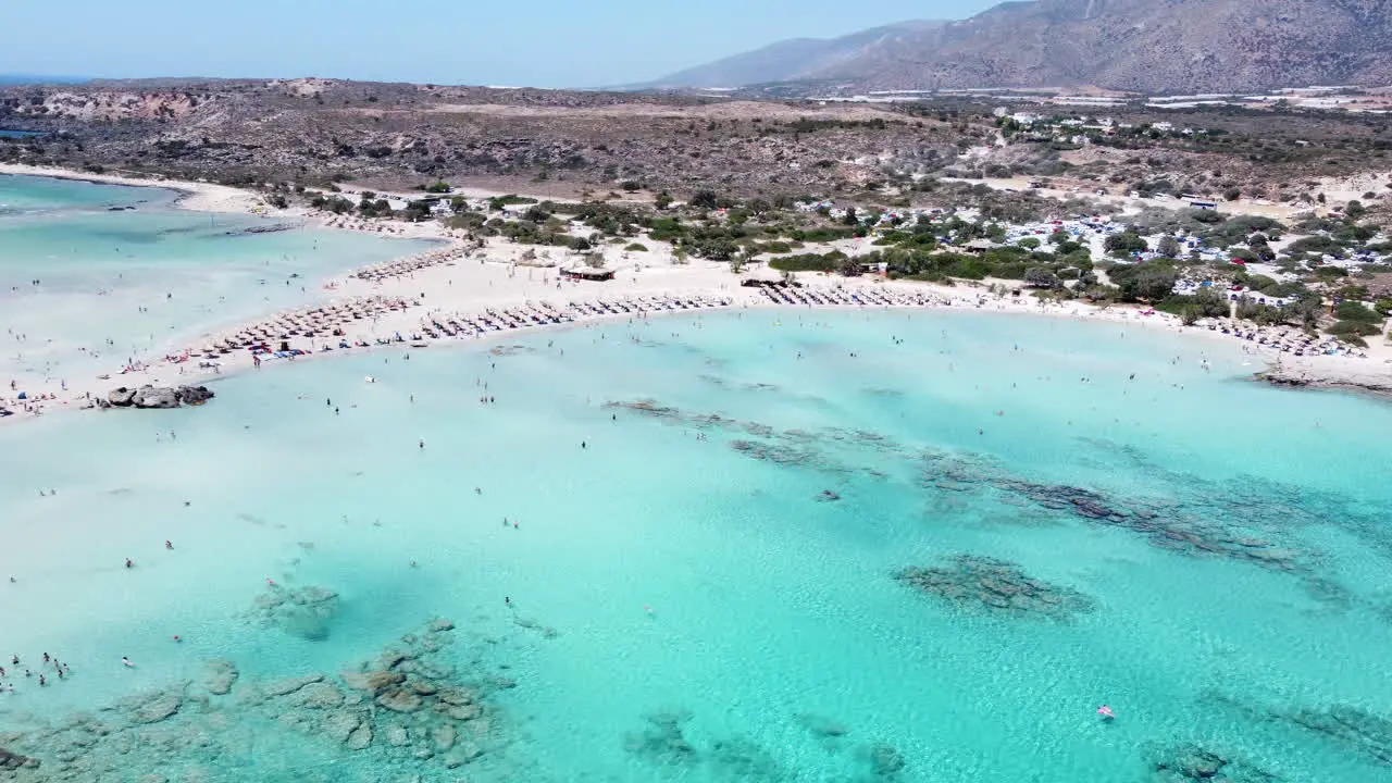 Blue ocean and beach paradise at scenic Elafonissi Beach Crete Greece