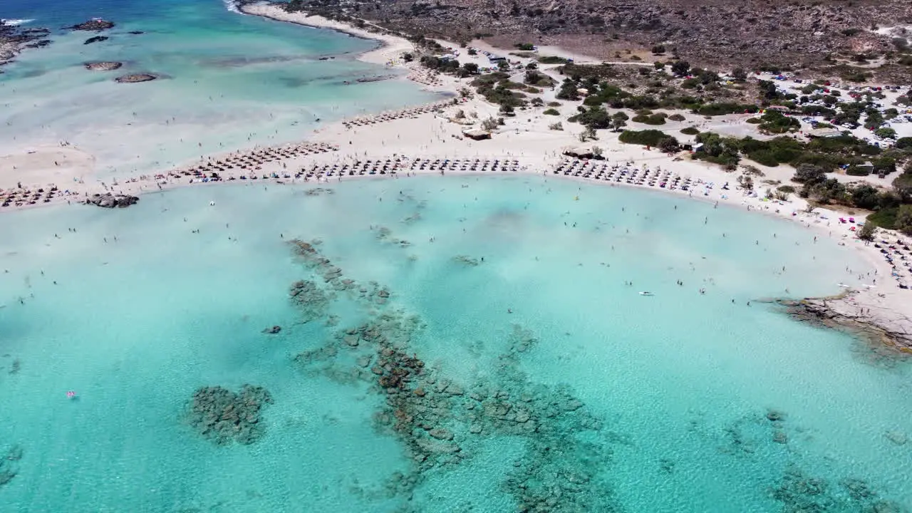 Idyllic Elafonissi beach with clear blue Mediterranean Crete Greece