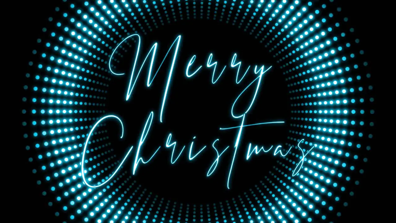 Animated Merry Christmas text and neon graphic light