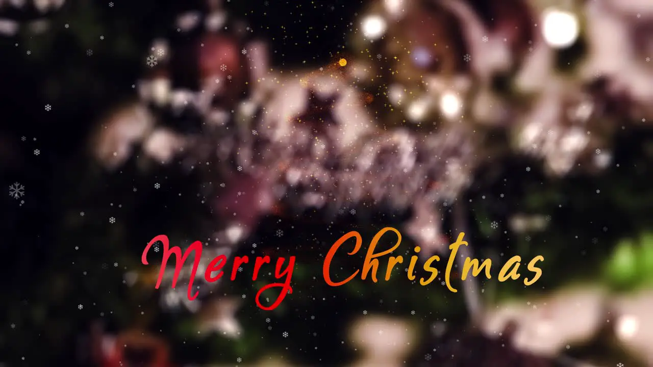 Animated Christmas tree text and Merry Christmas