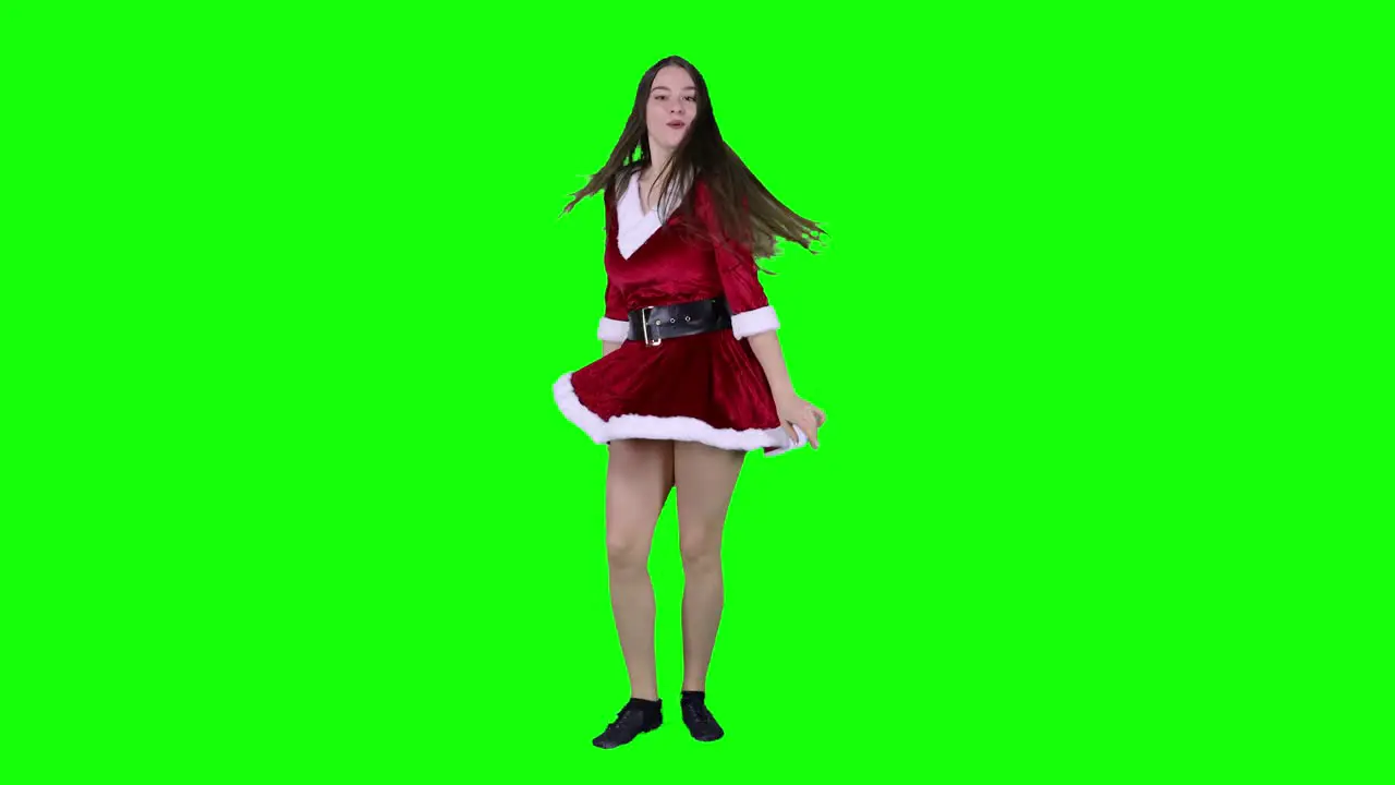 Enchanting Christmas Moves Attractive Dancer in Green Screen Wonderland