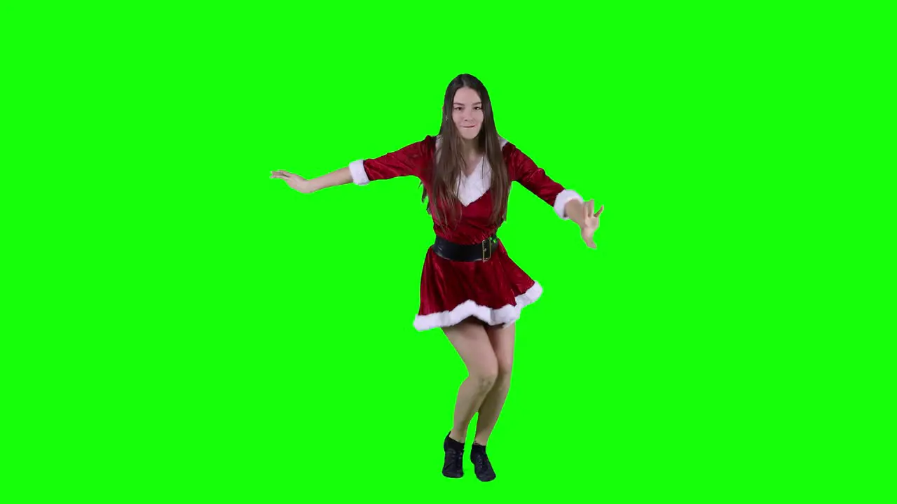 Captivating Holiday Choreography Attractive Dancer in Christmas Outfit