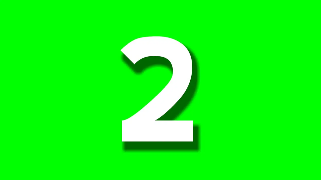 Number two 2 cartoon animation green screen