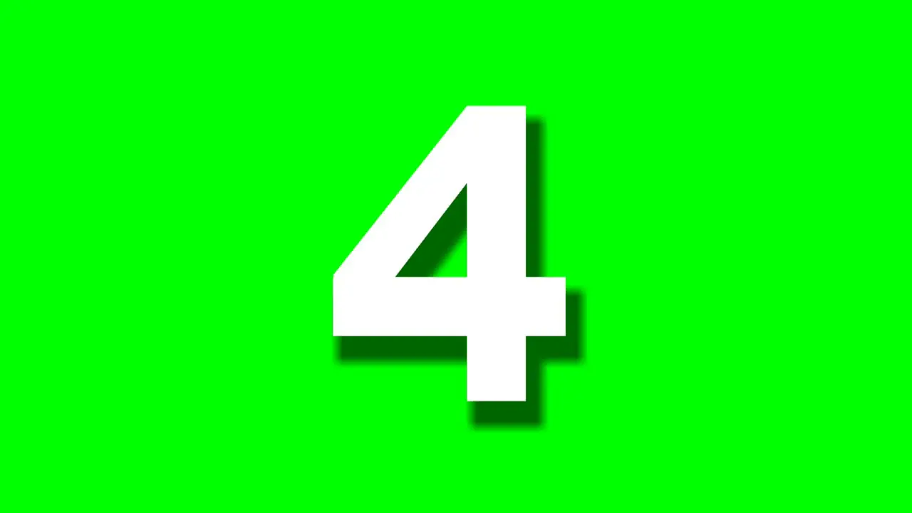 Number four 4 cartoon animation green screen