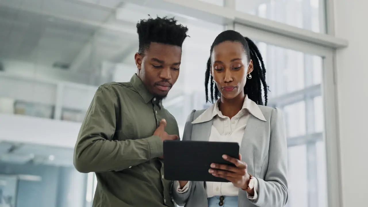 Tablet teamwork and meeting with black business