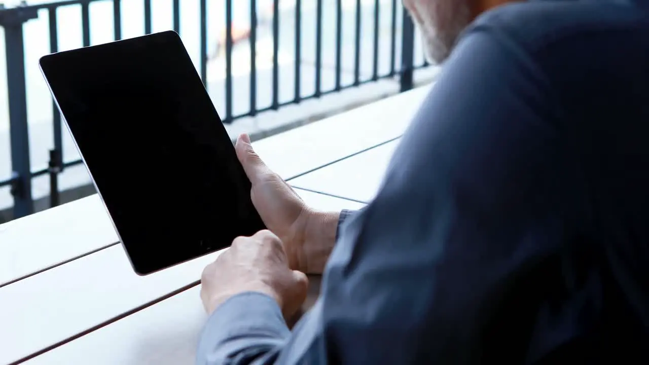 Businessman using digital tablet in hotel 4k