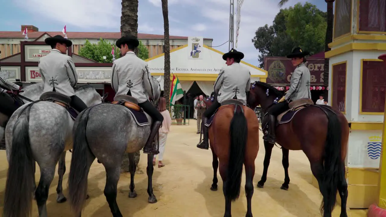 Spanish jinete riders at the Horse Fair in Jerez de la Frontera Spain