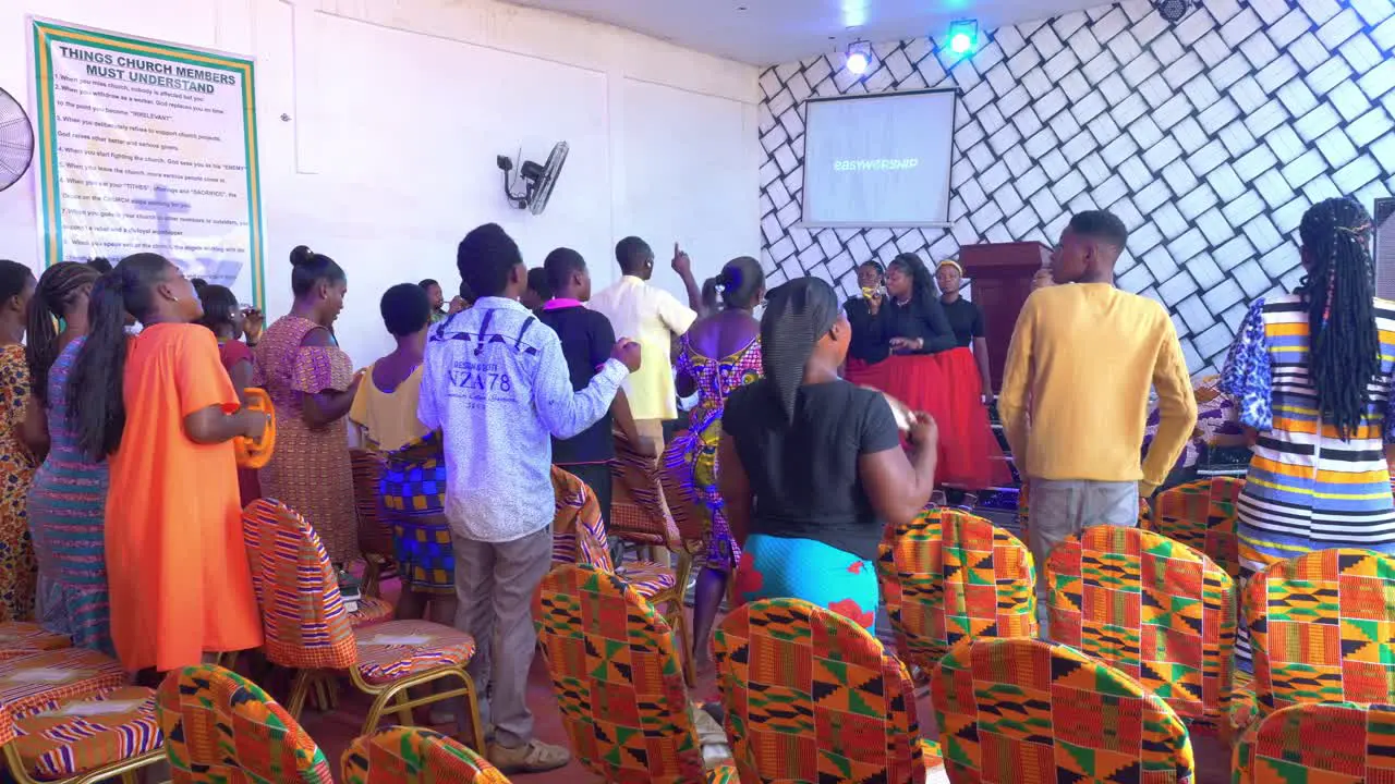 African traditional party inside Kumasi church