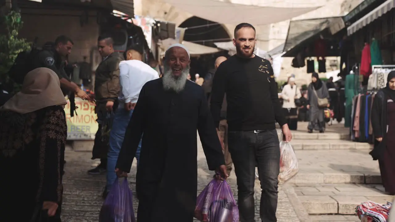 Palestinians In A Busy Middle East Market In Jerusalem Israel Shallow Focus