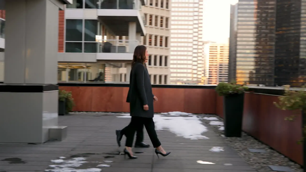 Mixed race Business people interacting with each other in the balcony of hotel 4k