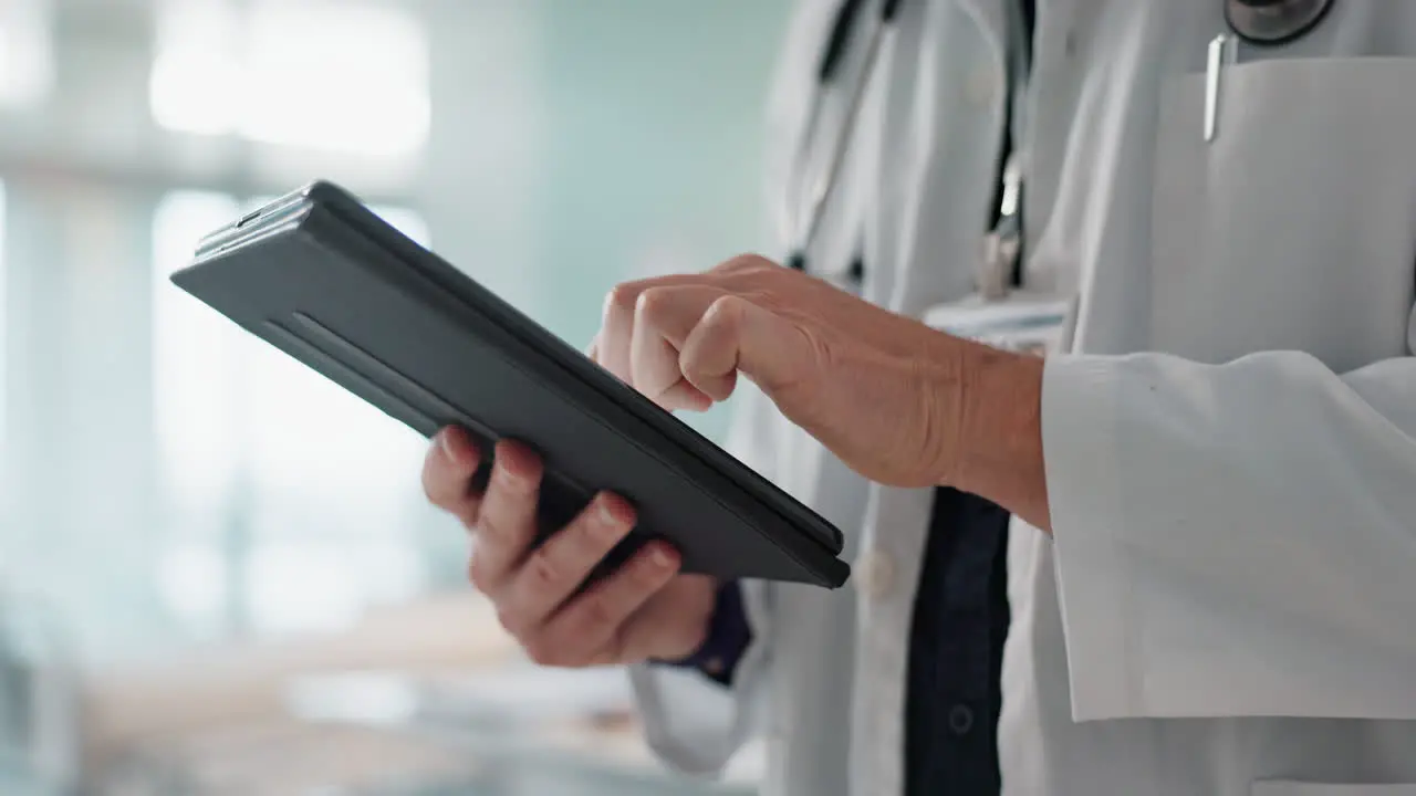 Closeup person and doctor with a tablet