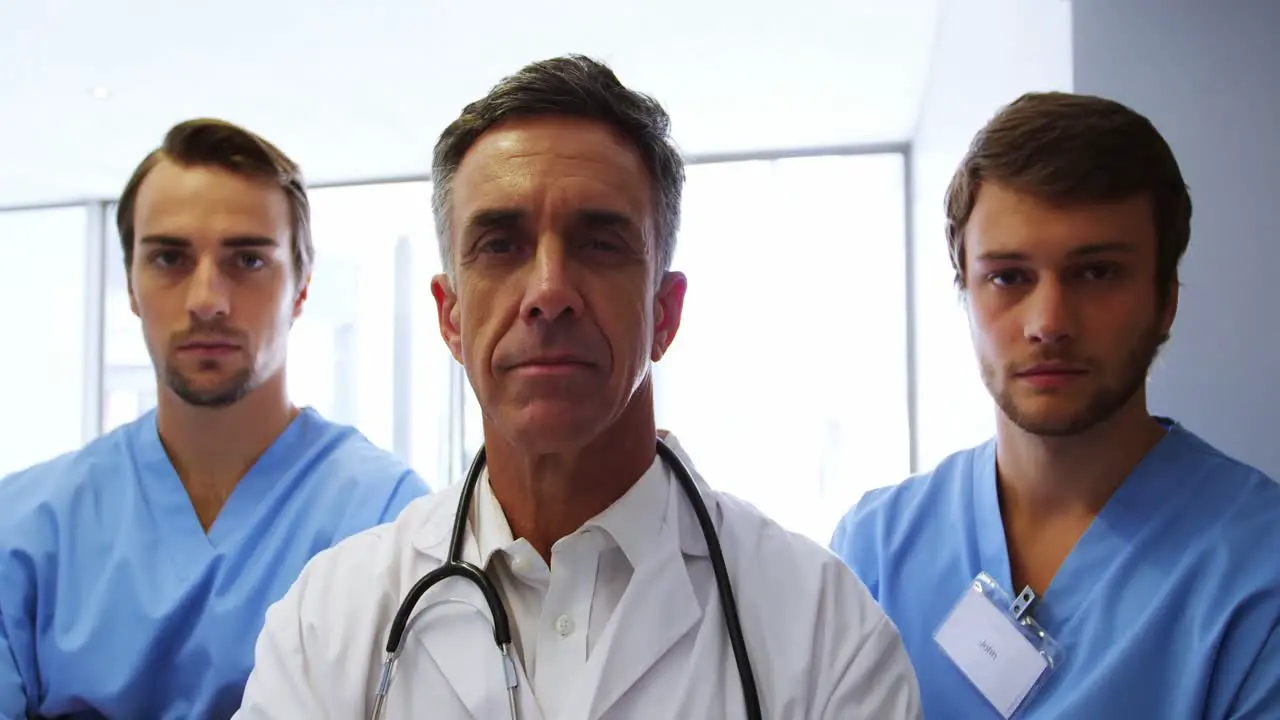 Portrait of medical team standing in operating room