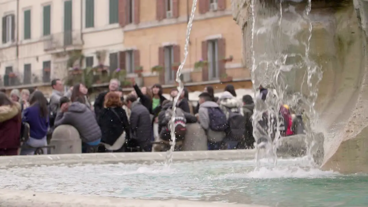 Water Splashing in Piazza Navona Fountain