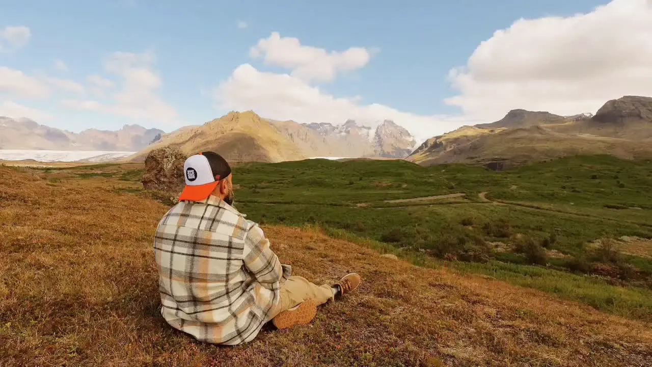 sitting watching the landscape of iceland