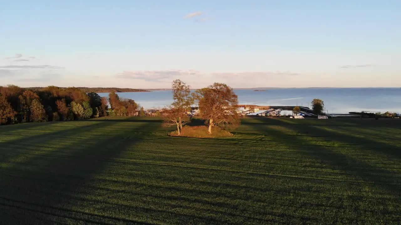 Flying towards Viking age graveyard in Southern Norway