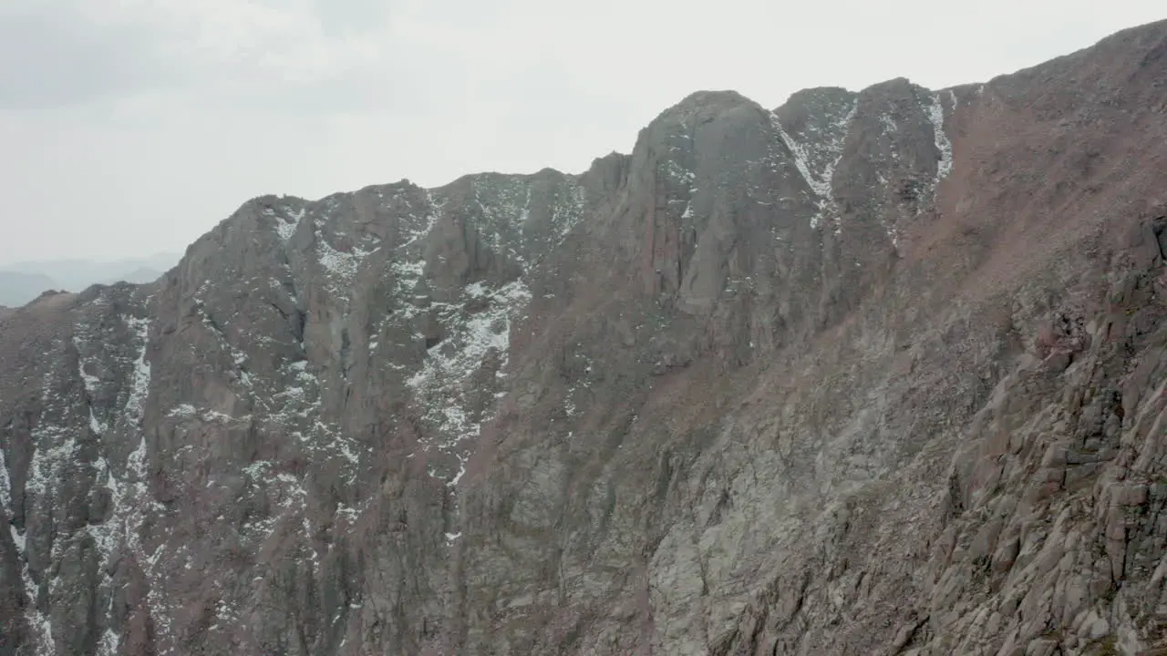 Mountain Range With Beautiful Alpine Peak Aerial Pan