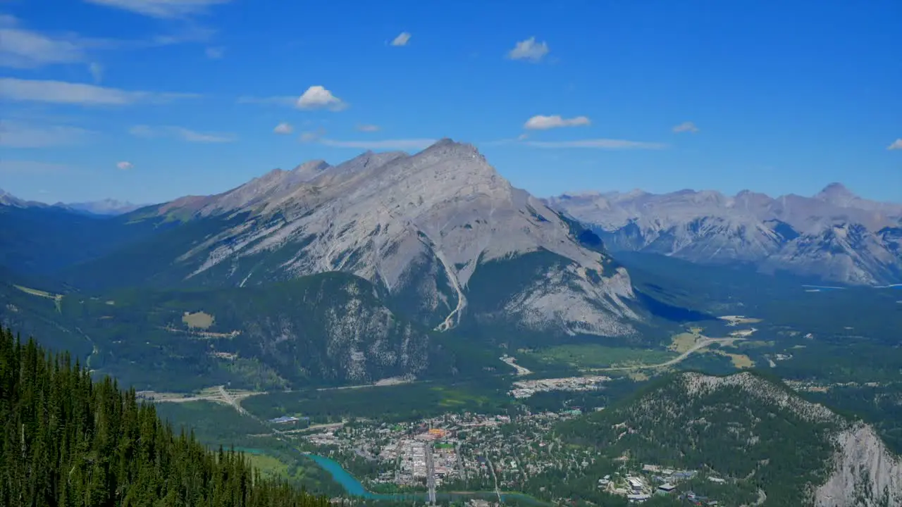 Beautiful Time lapse of moving clouds at Banff National Park in Banff Canada