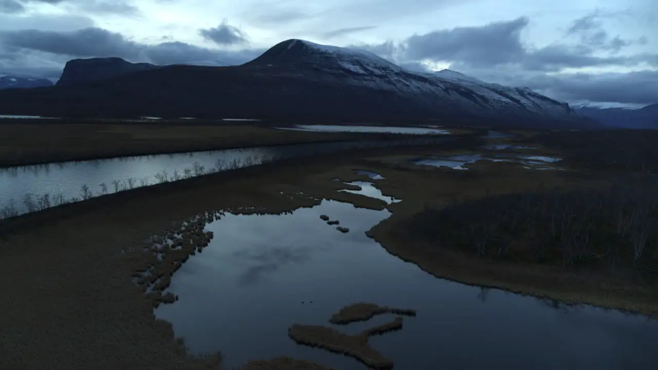 Dramatic Nature With Swamps Near Kebnekaise Mountains In Lapland Sweden