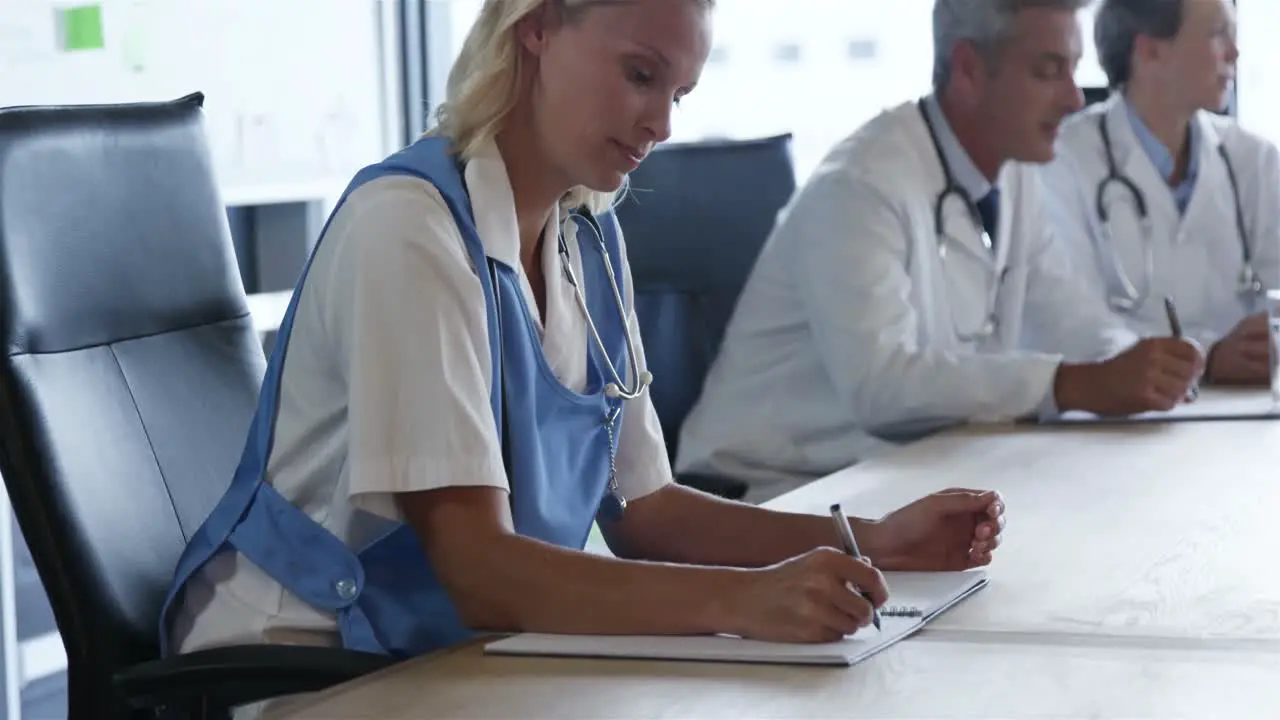 Concentrated doctors at a meeting