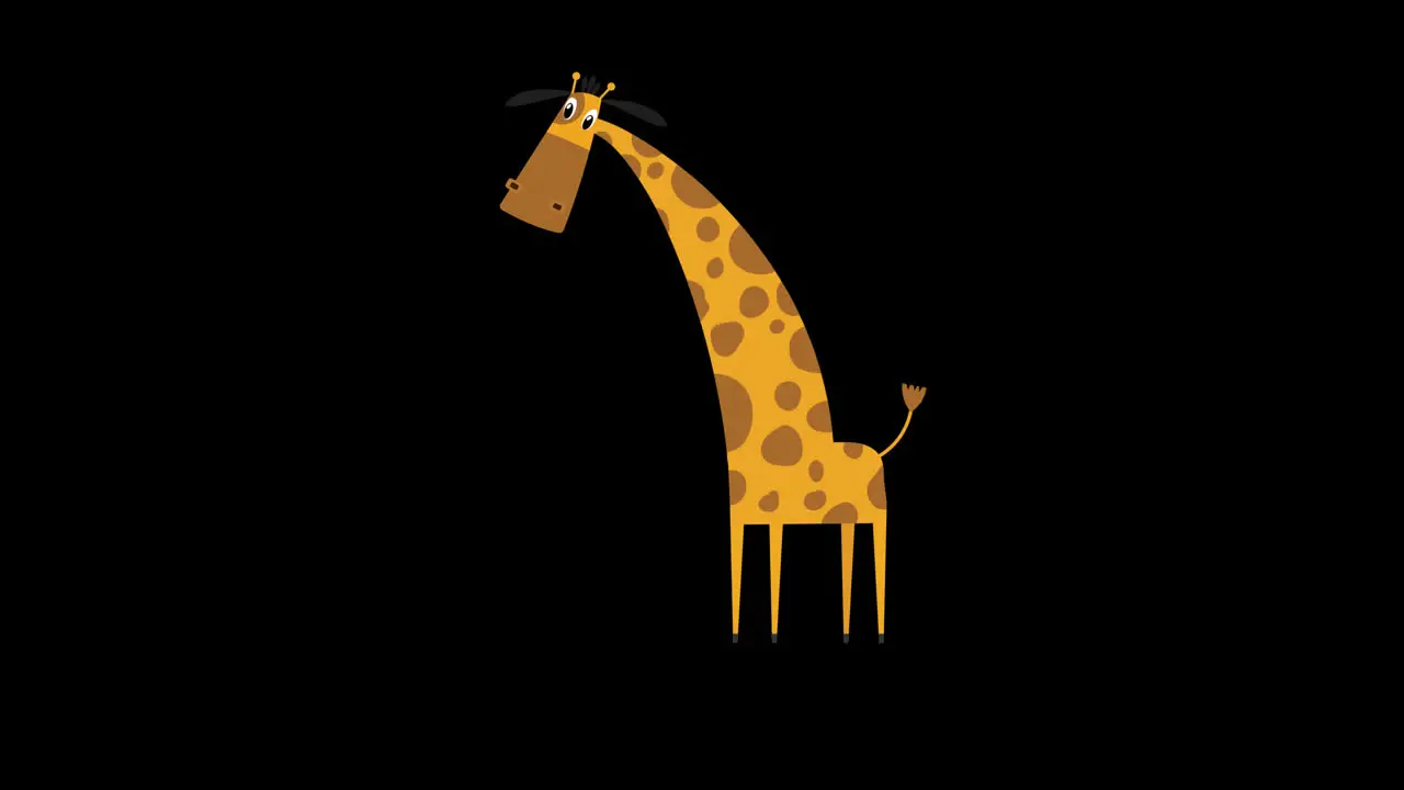 giraffe icon loop Animation video transparent background with alpha channel