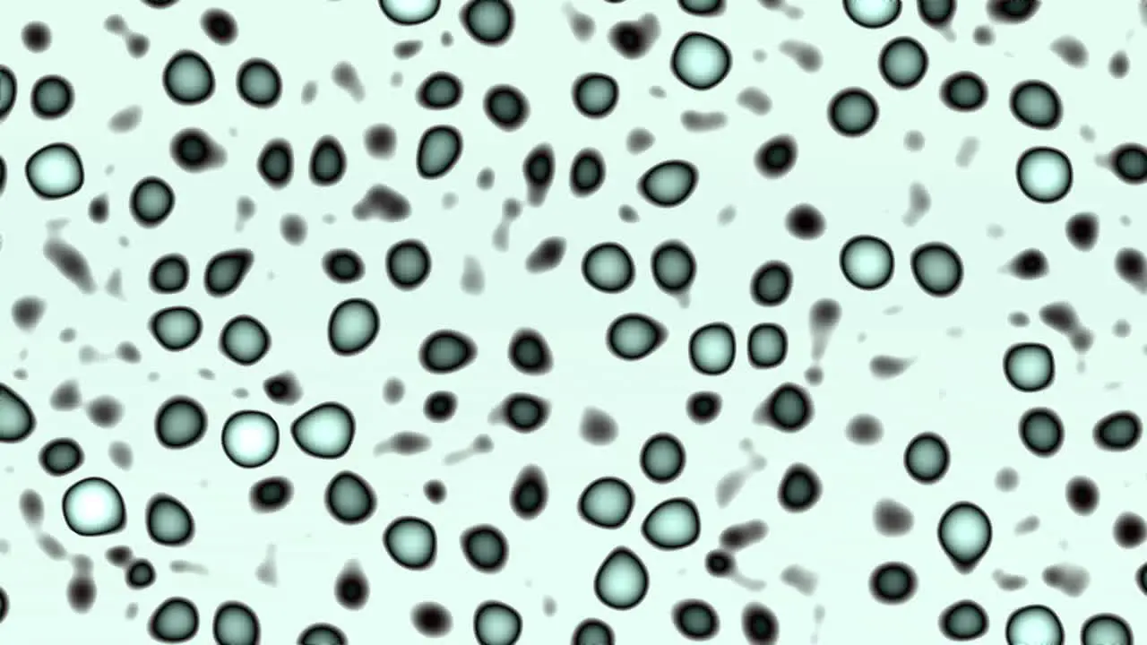 Animation of floating dottiness dots bubble up to and away from surface