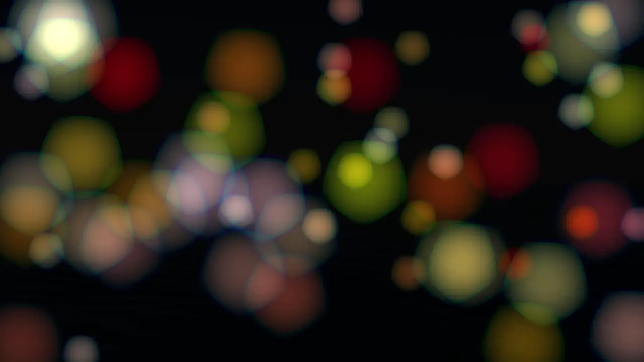 Animation of soft defocused lights in many colors with color fringing randomly drift