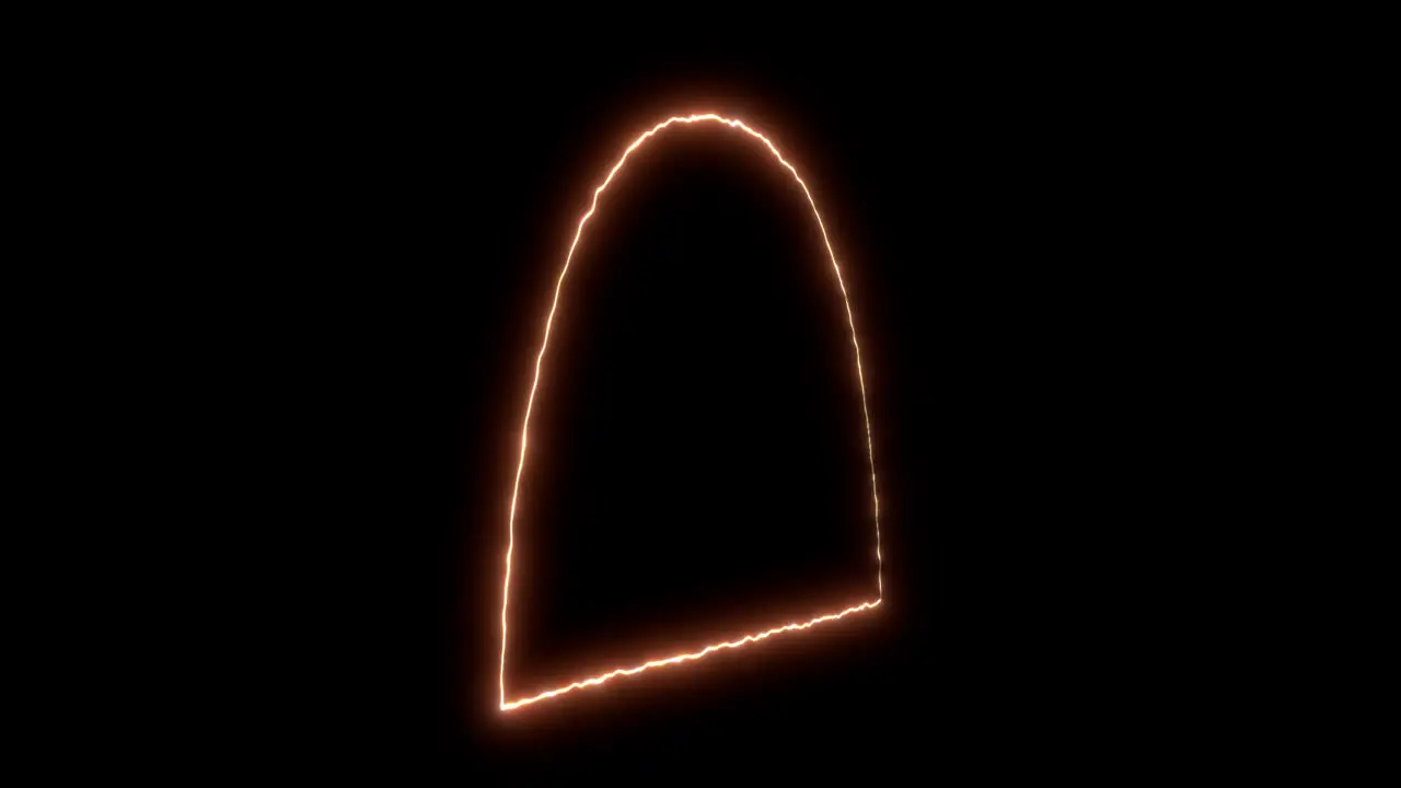 Animation of special effects of enchantment of mystic arts with a half circle shape from side orange lines