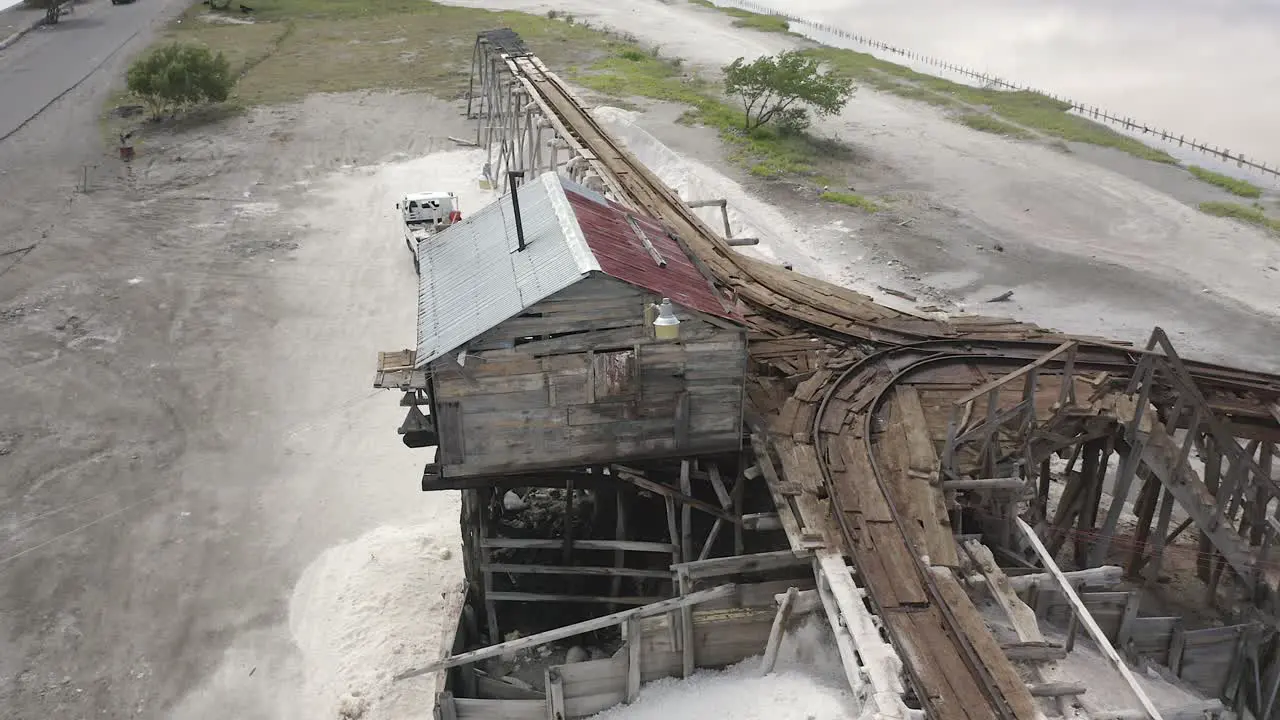 Closeup to the tourist viewpoint of the salt mines in Salinas Bani Dominican Republic