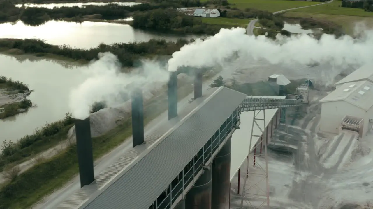 Smoke seen from the sky Danish industrial area