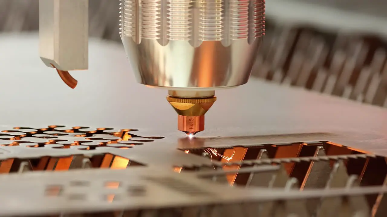 CNC Laser cutting of metal modern industrial technology