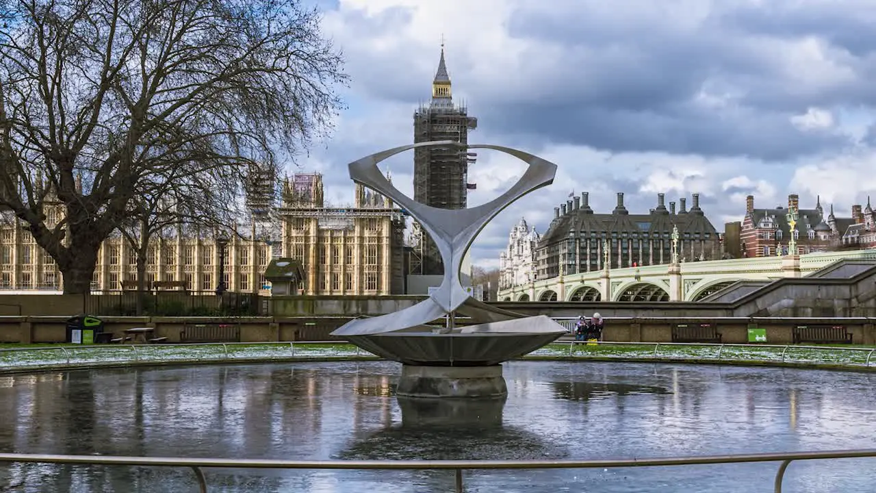 Big Ben View from St Thomas' Hospital over Westminster Bridge London