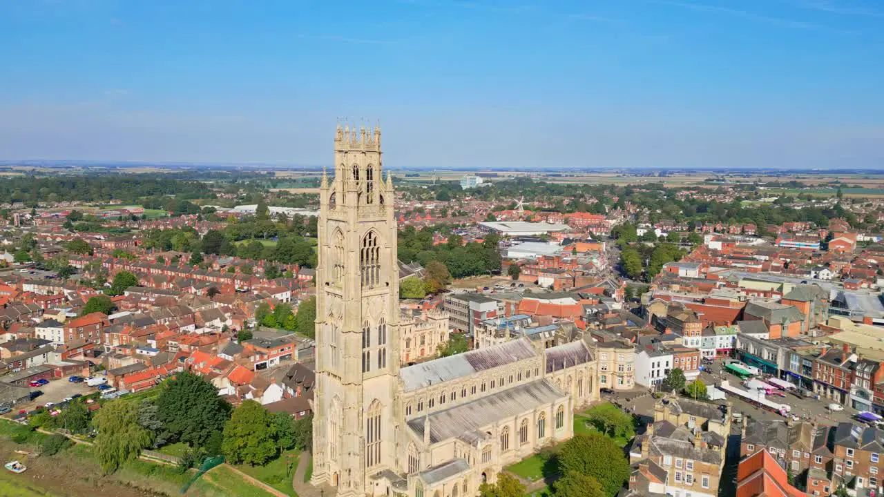 Boston Lincolnshire A UK market town birthplace of the Pilgrim Fathers featuring historic sites like St