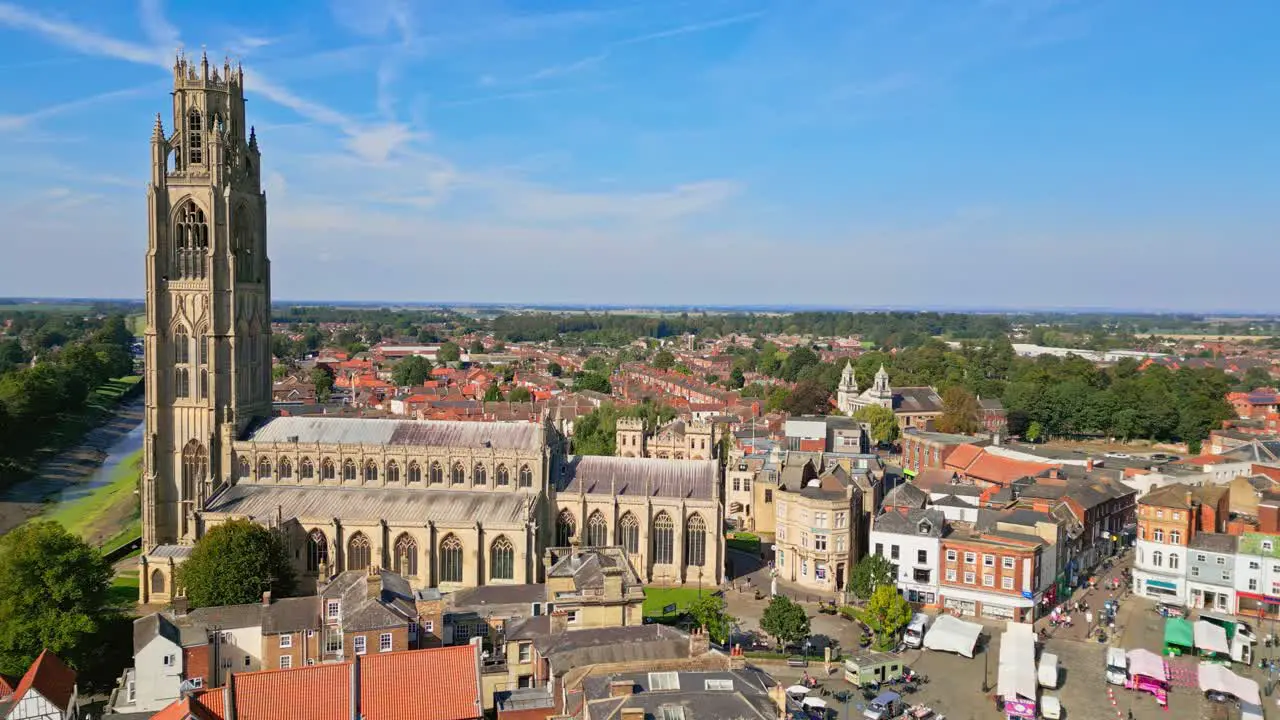 Boston Lincolnshire A historic UK market town the Pilgrim Fathers' origin highlighted by St