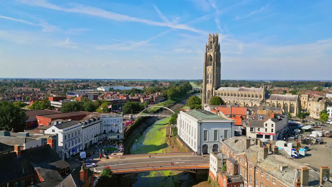 Boston Lincolnshire A historic UK market town famous as the Pilgrim Fathers' birthplace