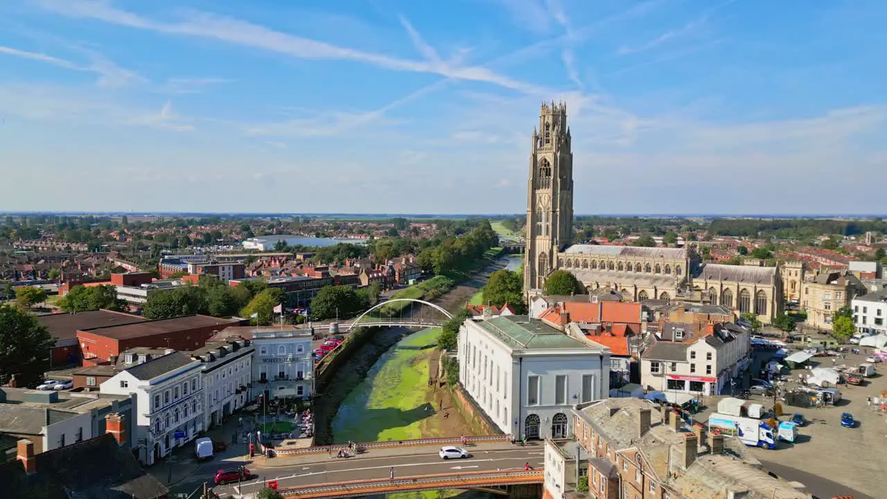 Boston Lincolnshire A historic UK market town renowned for the Pilgrim Fathers marked by St