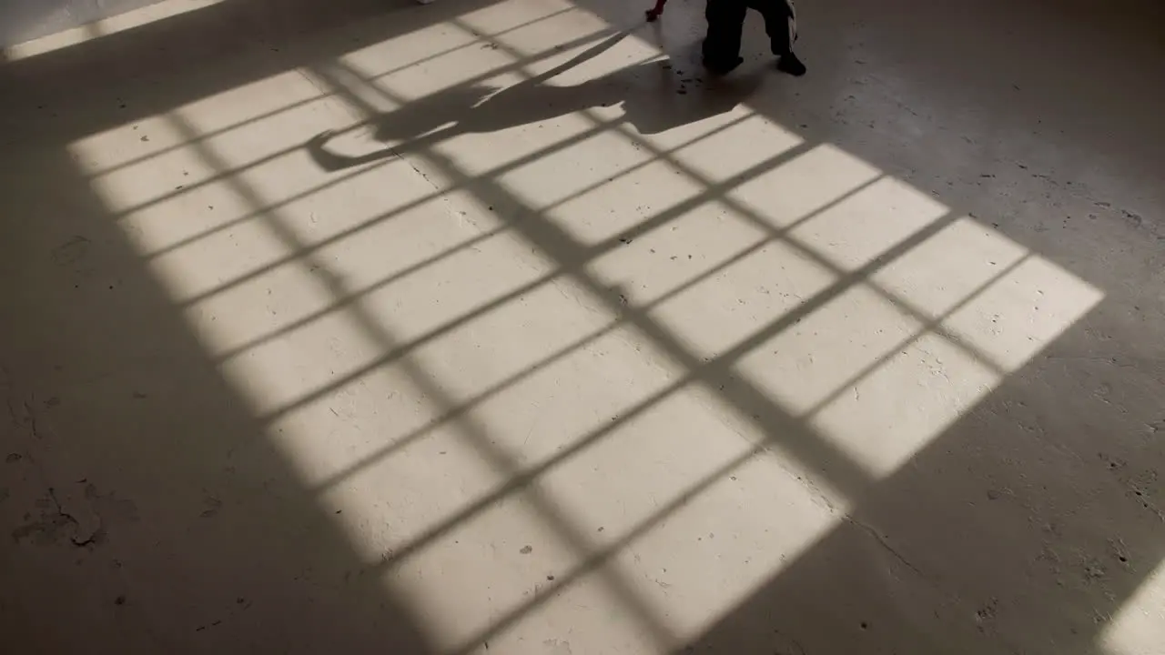 Dance performance and shadow of feet