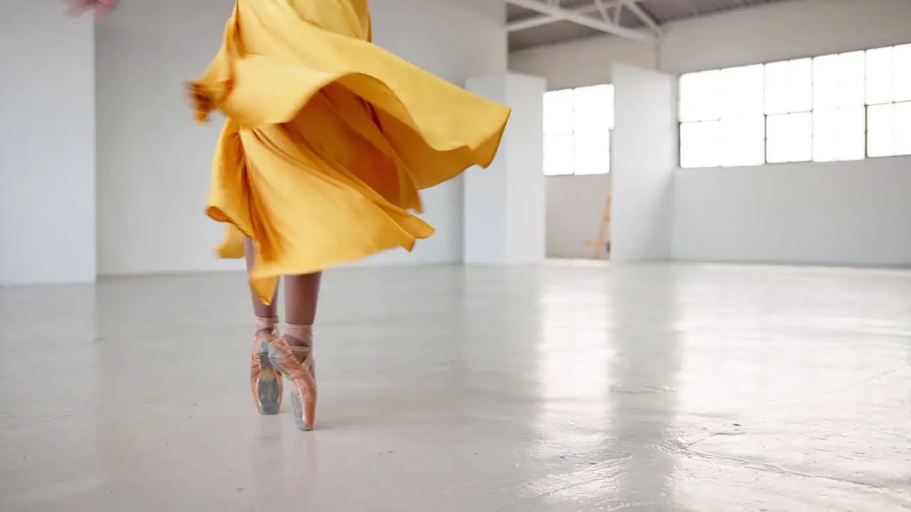 Dancing feet and a ballet woman for performance