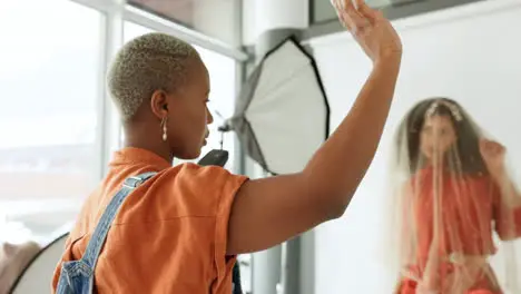 Black woman photographer and fashion model