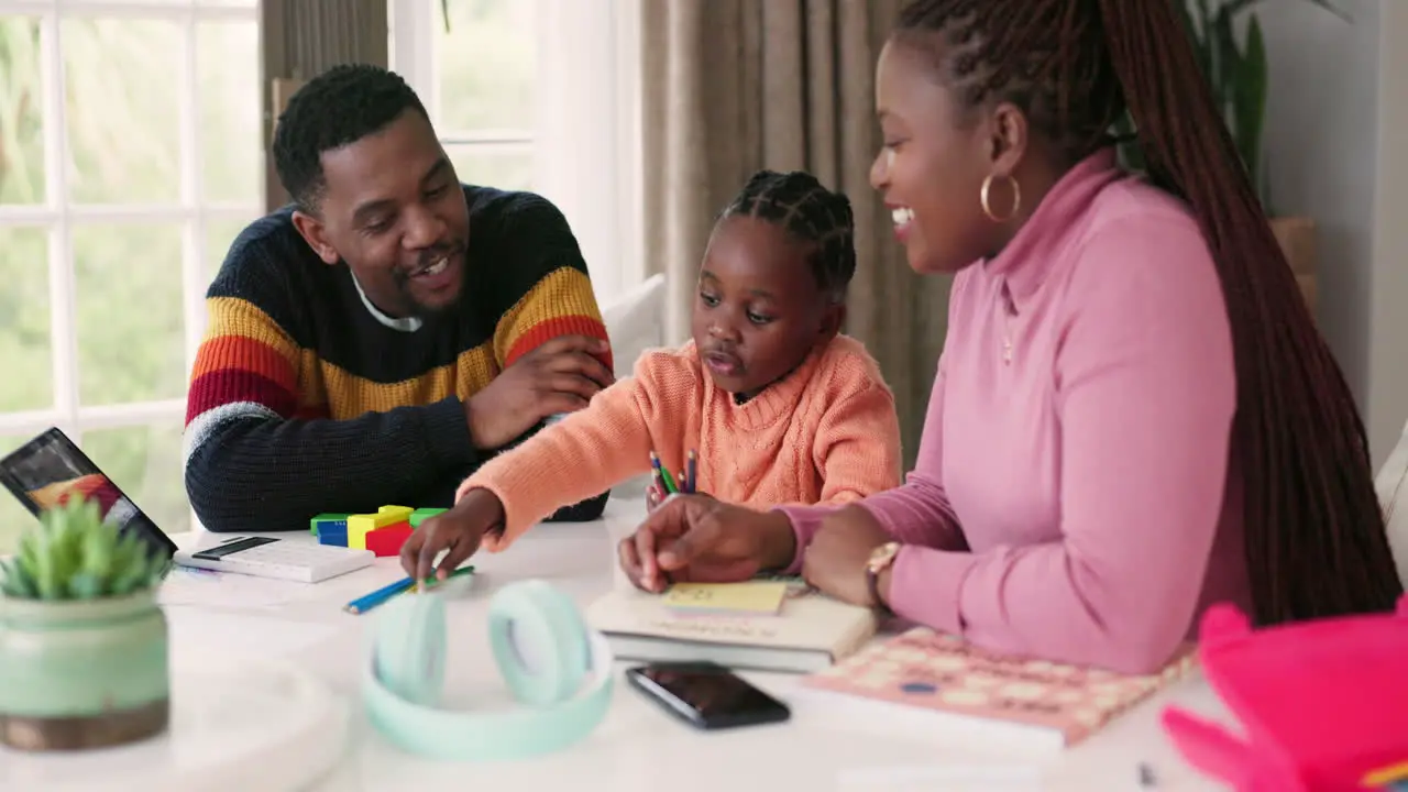 Family child and count color at home for school