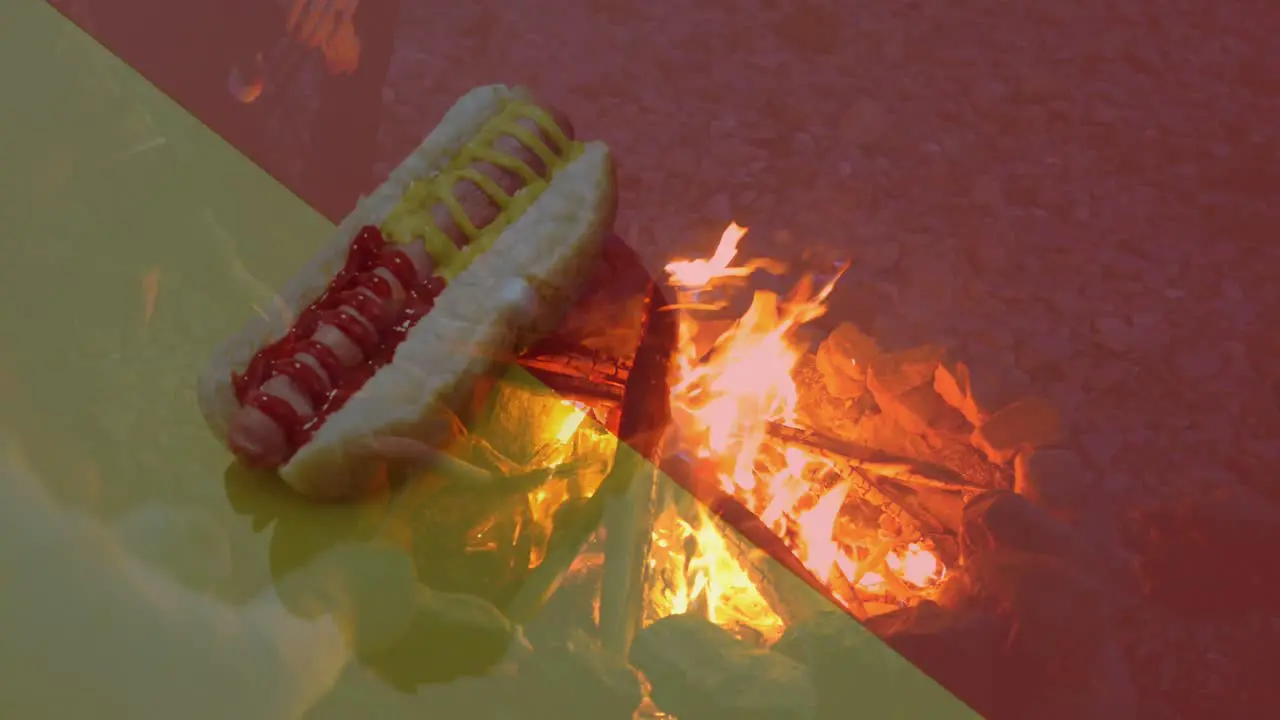 Animation of flame over hot dog