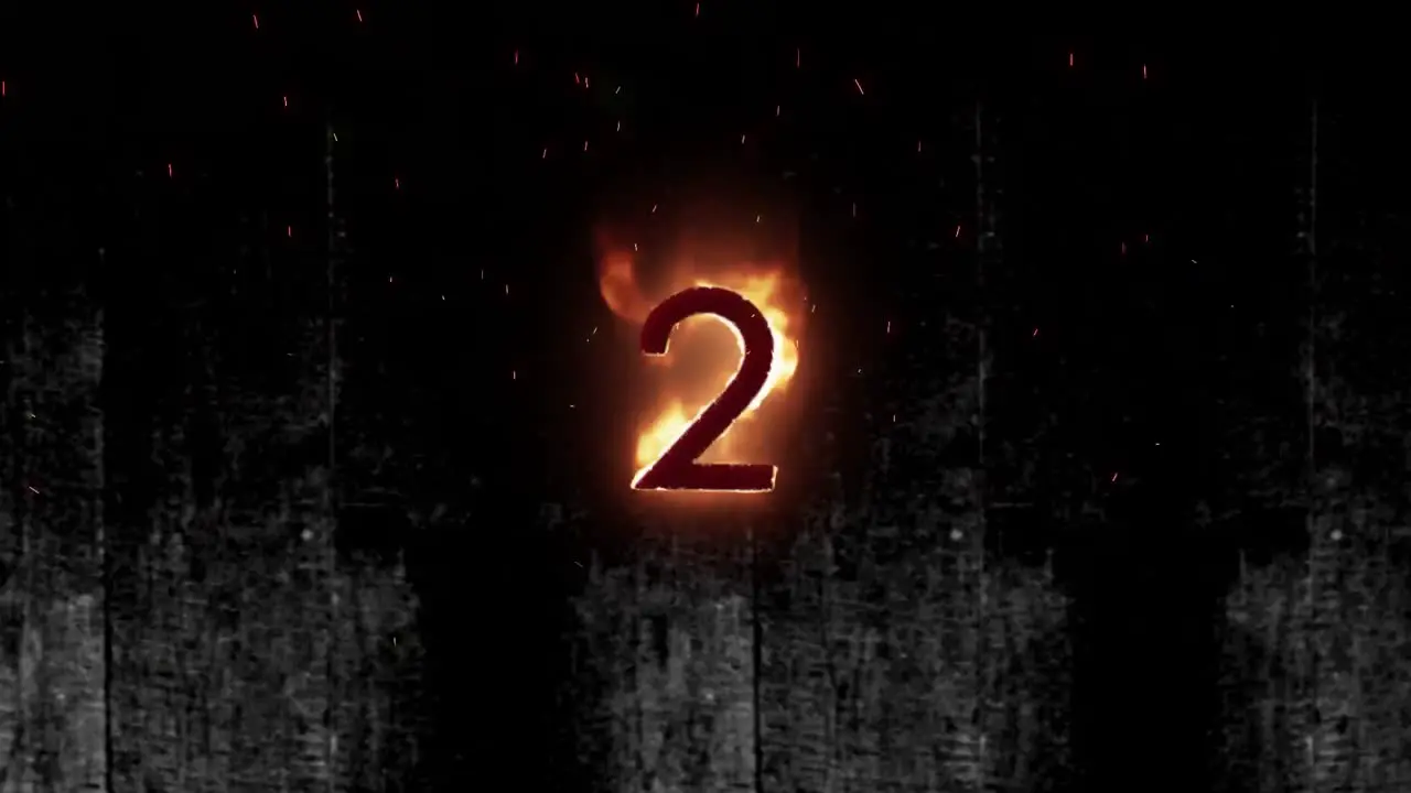 Animation of 2 text in burning flames over dark background