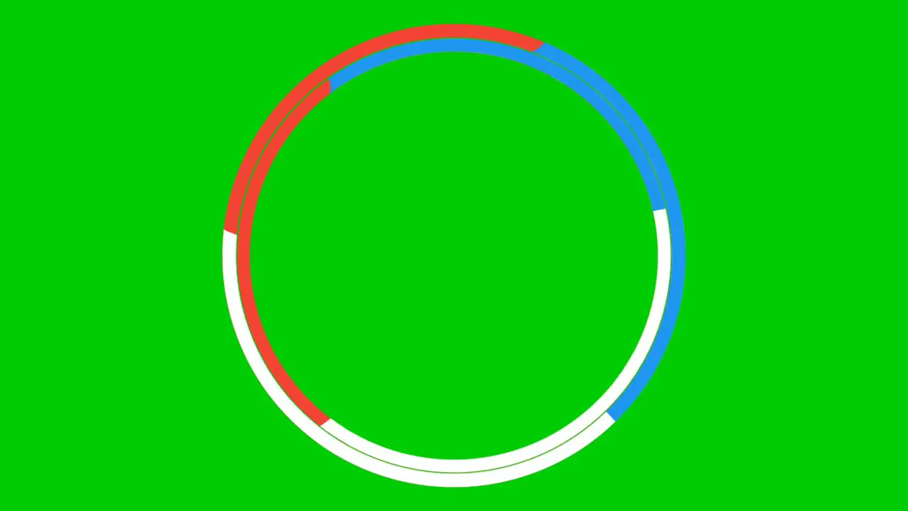 Animation circle border rotating multicolor on green screen blank space video elements