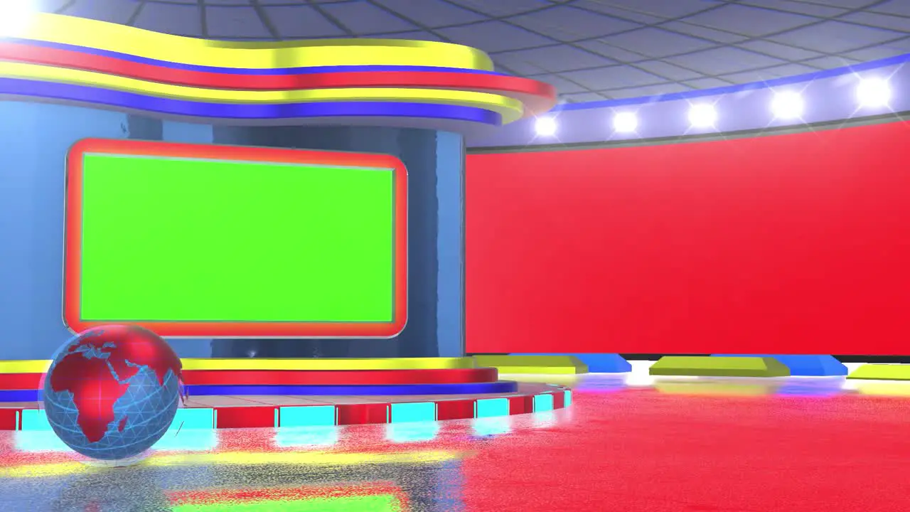 3D Virtual Studio Set Green Screen Background