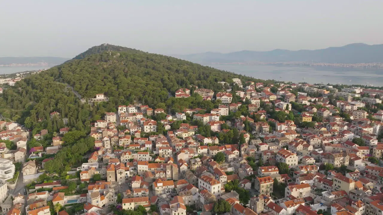 AERIAL Shot of the city of Split in Croatia Europe-1