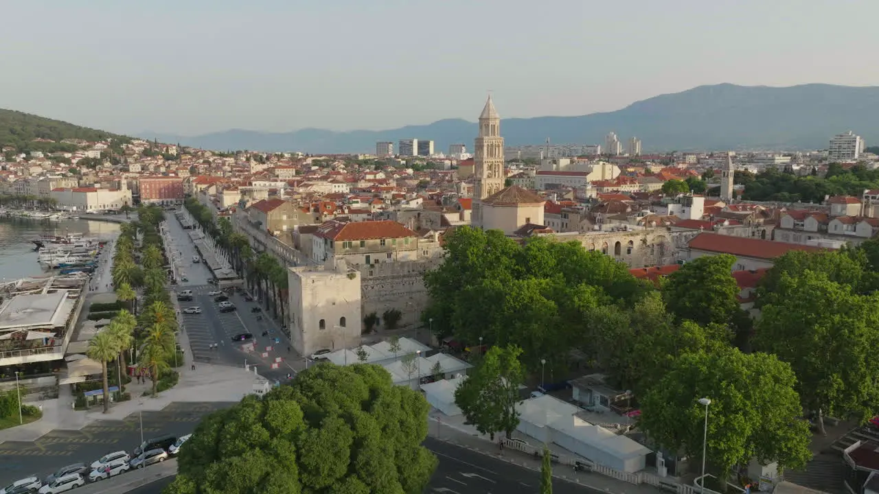 AERIAL Shot of the city of Split in Croatia Europe-23