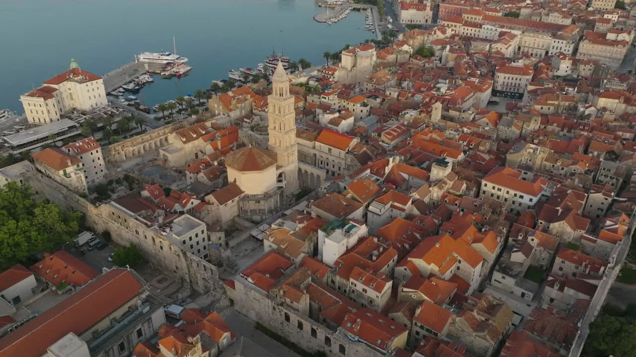 AERIAL Shot of the city of Split in Croatia Europe-16