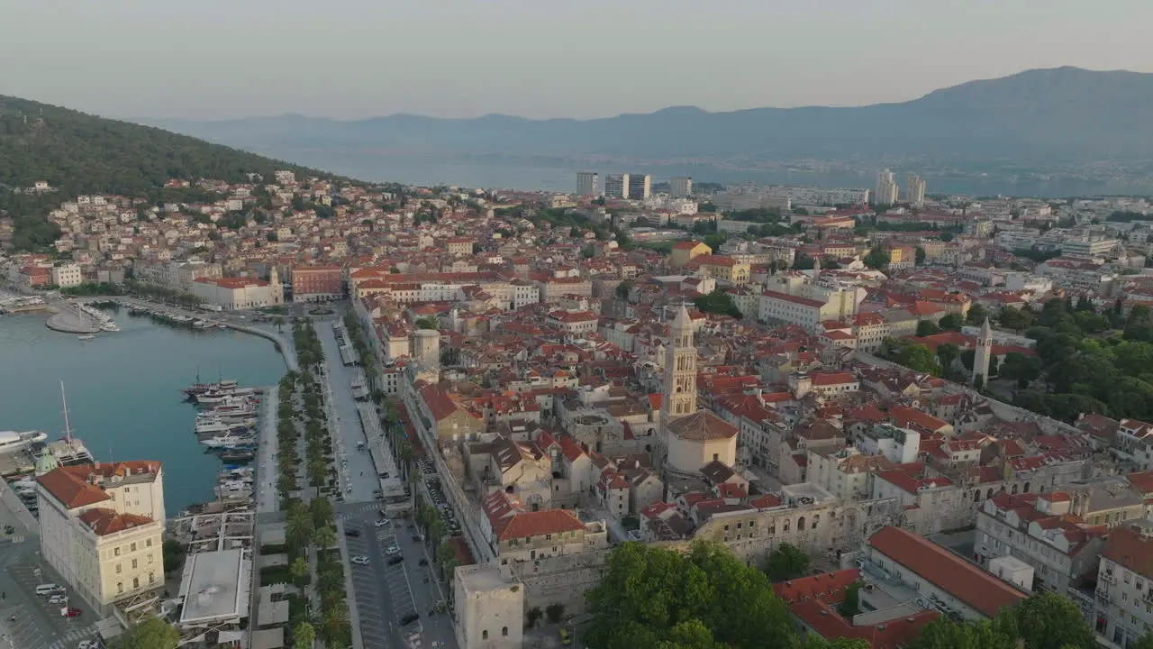 AERIAL Shot of the city of Split in Croatia Europe-2