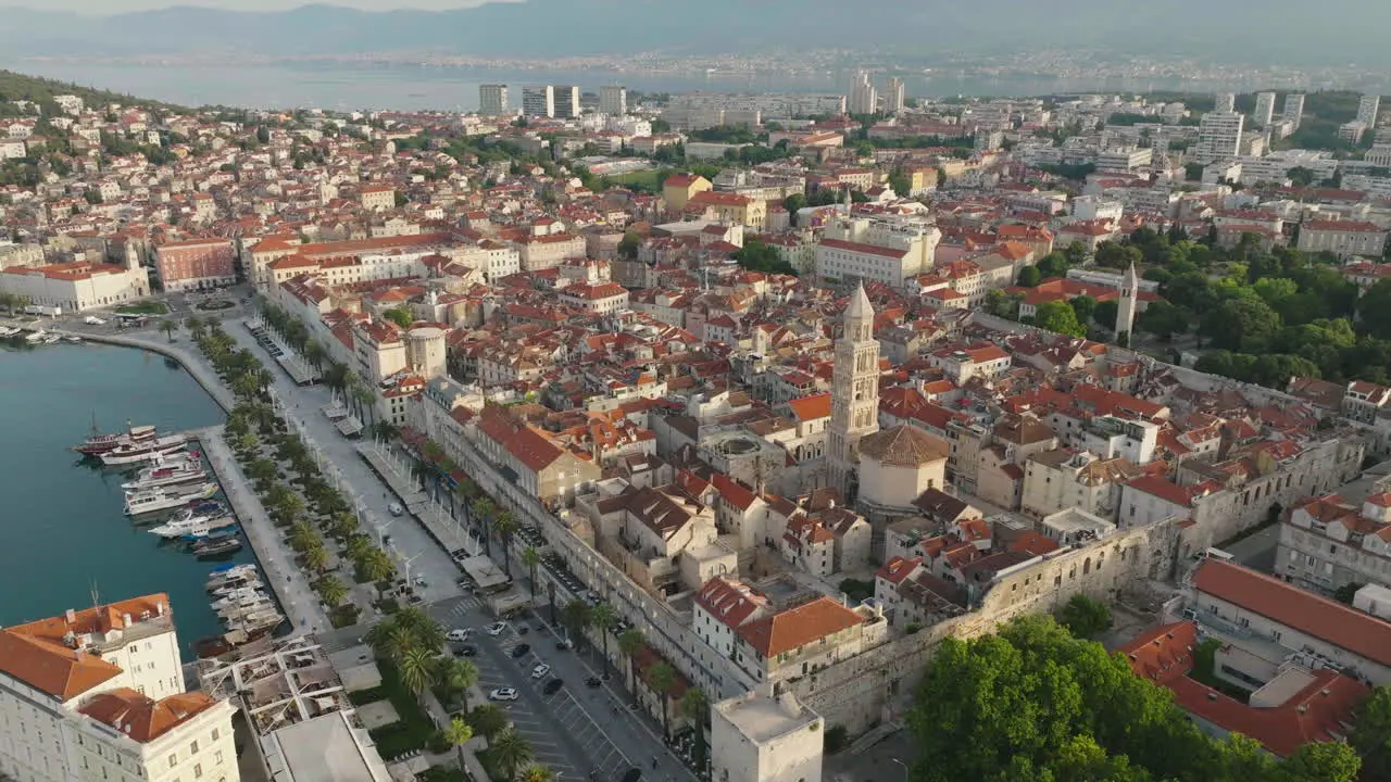 AERIAL Shot of the city of Split in Croatia Europe-9