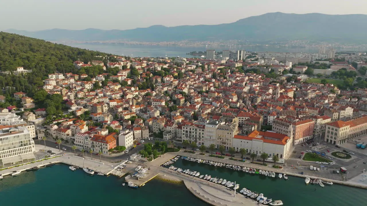 AERIAL Shot of the city of Split in Croatia Europe-4