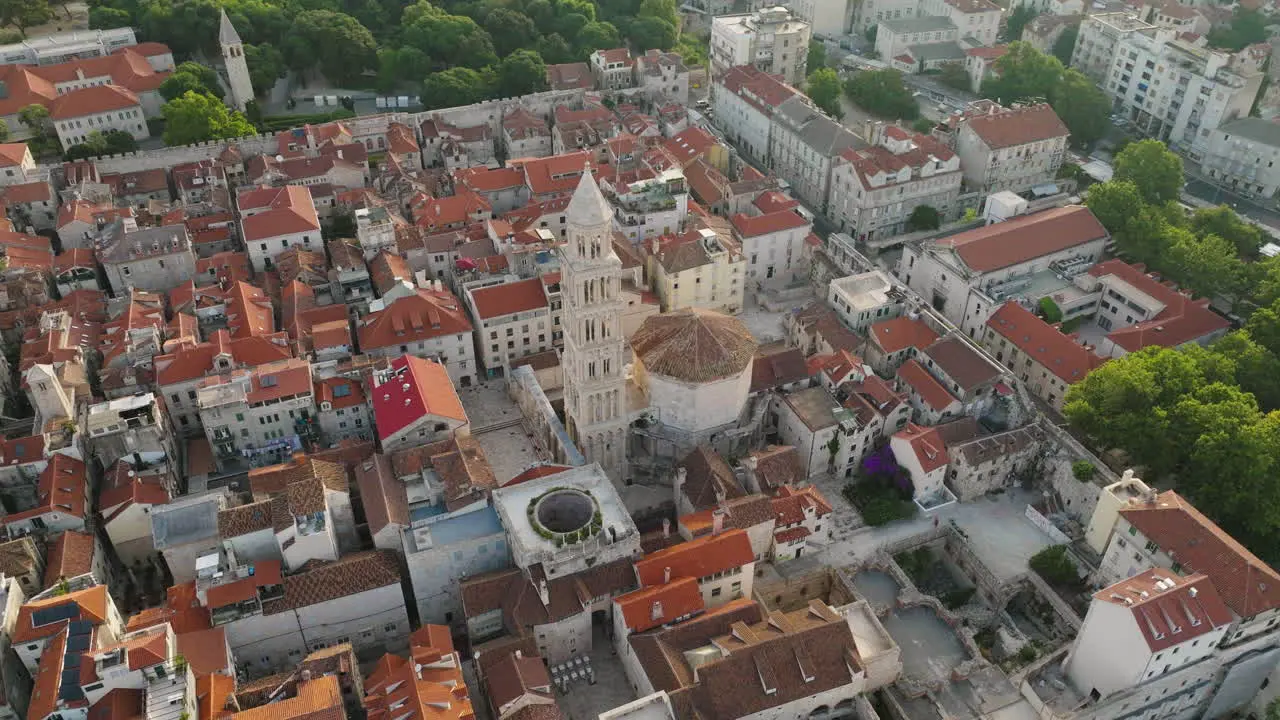 AERIAL Shot of the city of Split in Croatia Europe-15